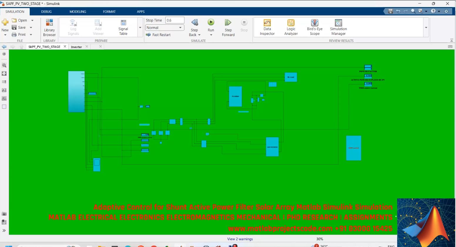 Adaptive Control for Shunt Active Power Filter Solar Array Matlab Simulink Simulation
